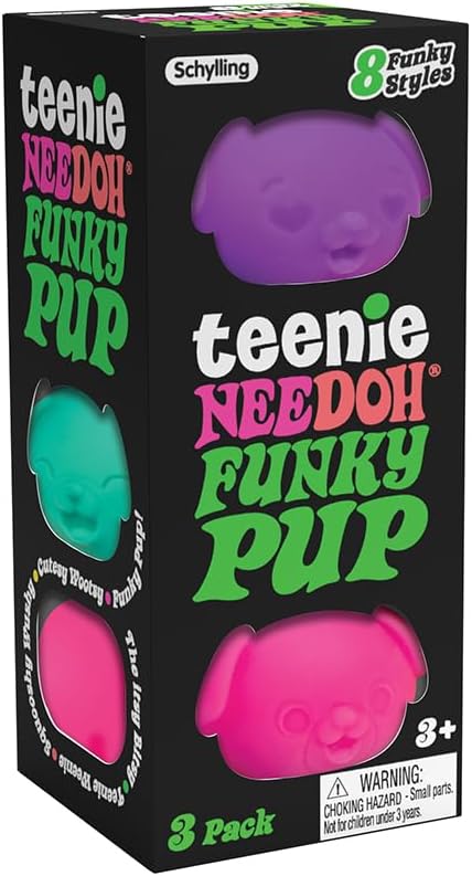 Schylling NeeDoh Teenie Funky Pups - Sensory Squeeze Toy - Contains 3 Mini Groovy Globs - 1.5 Wide - Color May Vary (Pack of 1) - Image 3