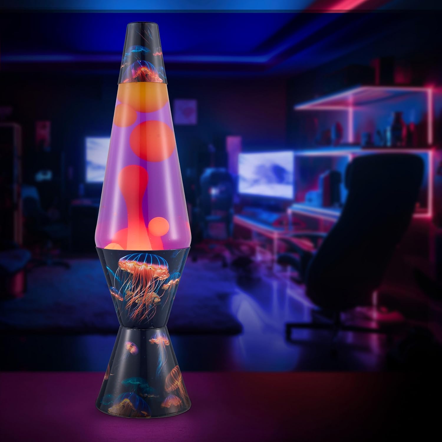 Lava The Original Lamp - 14.5 Luminous Jelly Fish ?C Classic Liquid Motion Lamp - Yellow Wax and Purple Liquid - Item #2424 (Amazon Exclusive) - Image 4