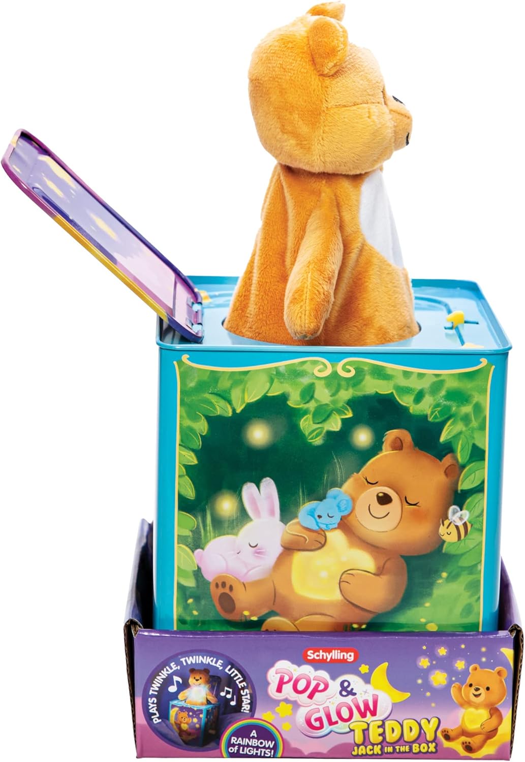 Schylling-Teddy Bear Pop N Glow Jack in The Box-18+mo-TPGJB. Small - Image 3