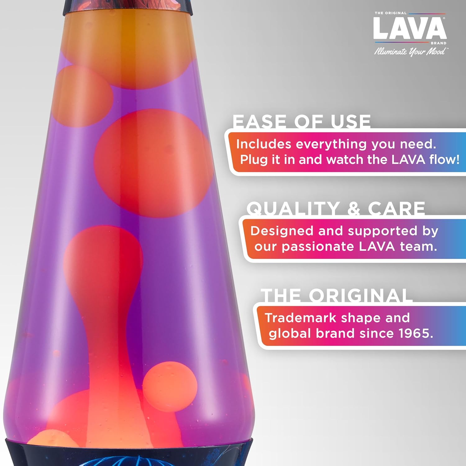 Lava The Original Lamp - 14.5 Luminous Jelly Fish ?C Classic Liquid Motion Lamp - Yellow Wax and Purple Liquid - Item #2424 (Amazon Exclusive) - Image 2