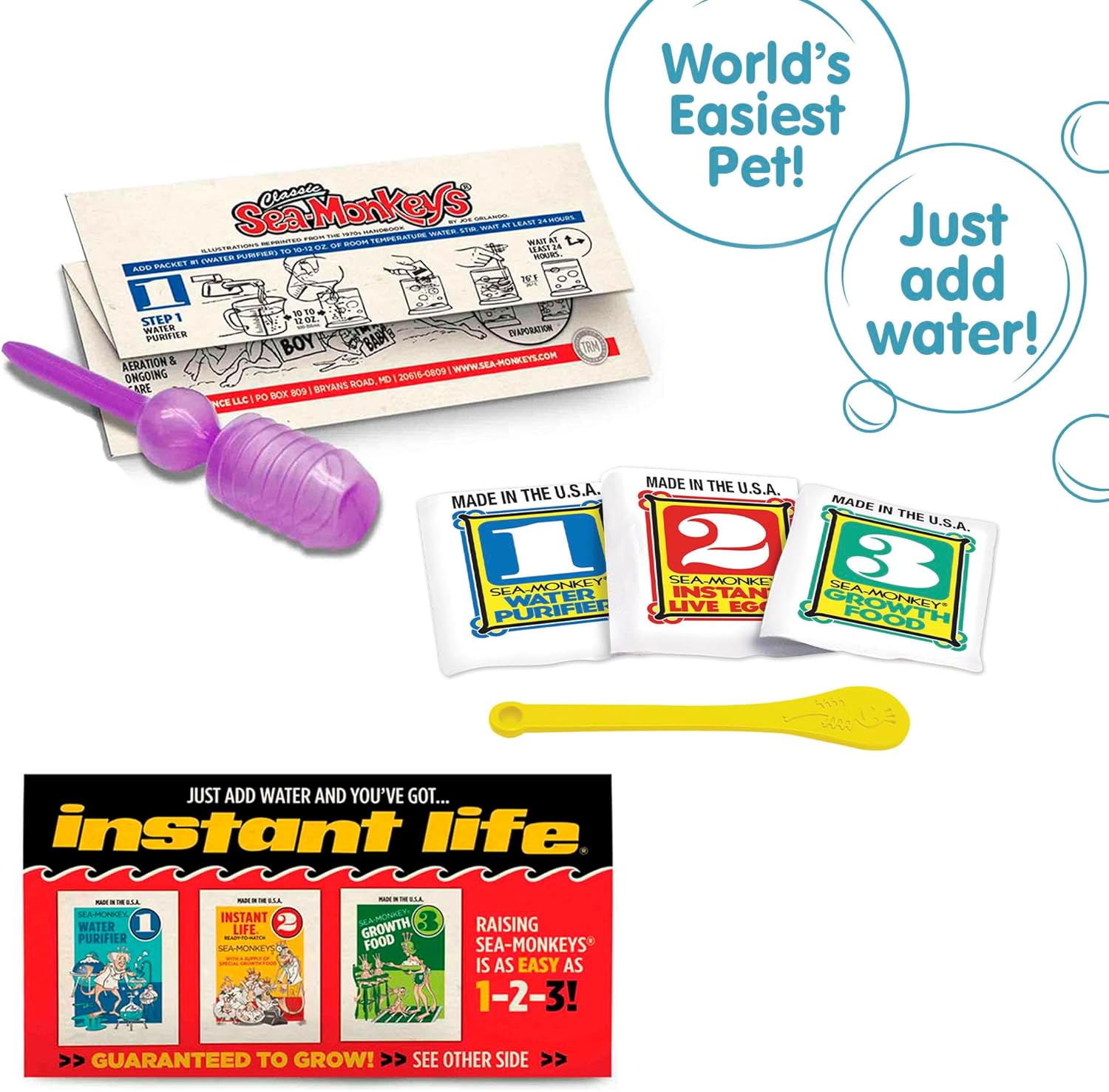 Sea-Monkeys: Retro Instant Life Kit - Tiny Brine Shrimp Growth Set. World-s Only Instant Pet. Create Life. Just Add Water. Educational Kit. Kids 6+ - Image 3